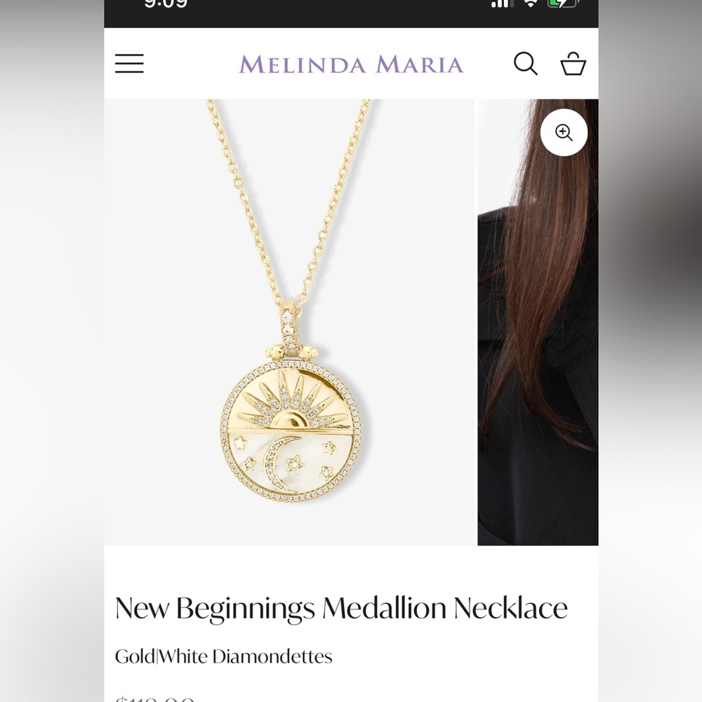 NWOT Melinda Maria New Beginnings Medallion Necklace